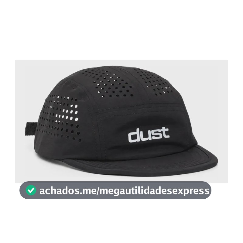 Boné Five Panel Corrida Performance Airtech Preto Aba Curta Esportivo Dust Company Strapback Ajustável Ultraleve Ventilado