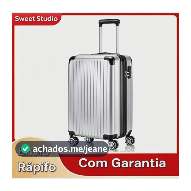 Mala Para Viagem Bordo Pequena De Mão Com Rodas Removíveis Prateado Mala 2060