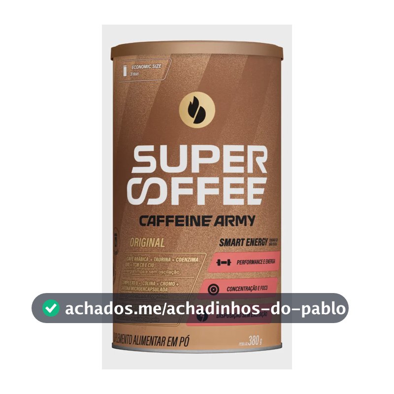 Cafeína Caffeine Army Supercoffee Classic Size em pó Sem sabor x 380g