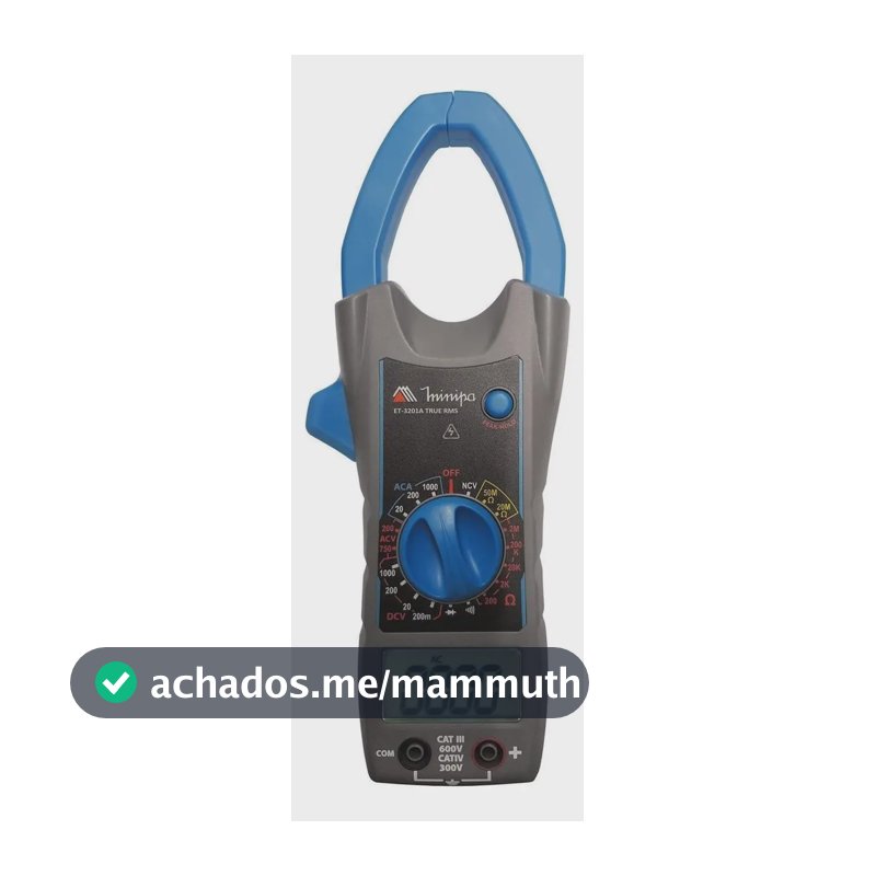 Alicate Amperímetro Digital Minipa ET-3201A True RMS 1000A