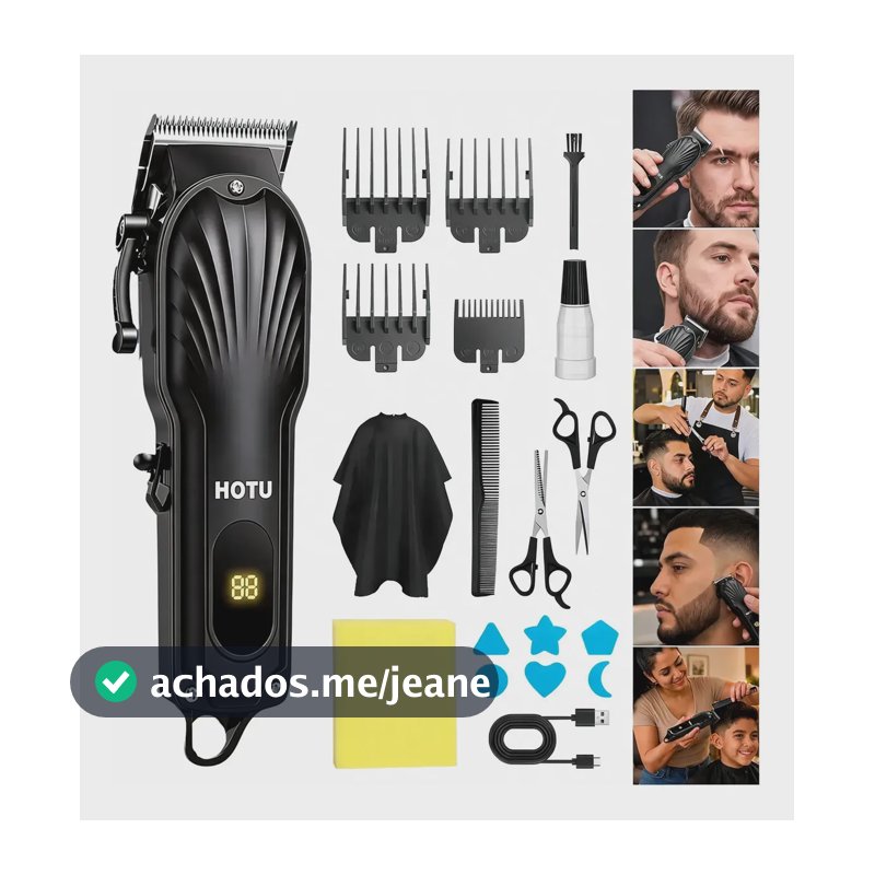 Máquina De Cortar Cabelo Profissional Barbeador Recarregável Preto 5v