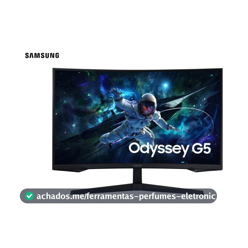 Monitor Gamer Samsung Odyssey G5, 32 ,qhd, 165hz,1ms,hdmi,dp Preto