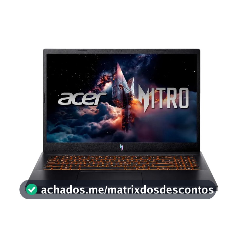 Notebook Gamer 15.6" Acer Nitro V 15 com Processador Intel Core i7 de 13ª Geração Placa de Vídeo NVIDIA GeForce RTX 4050 com 6GB Memória RAM de 8GB DDR5 SSD de 512GB Tela IPS 165Hz Linux