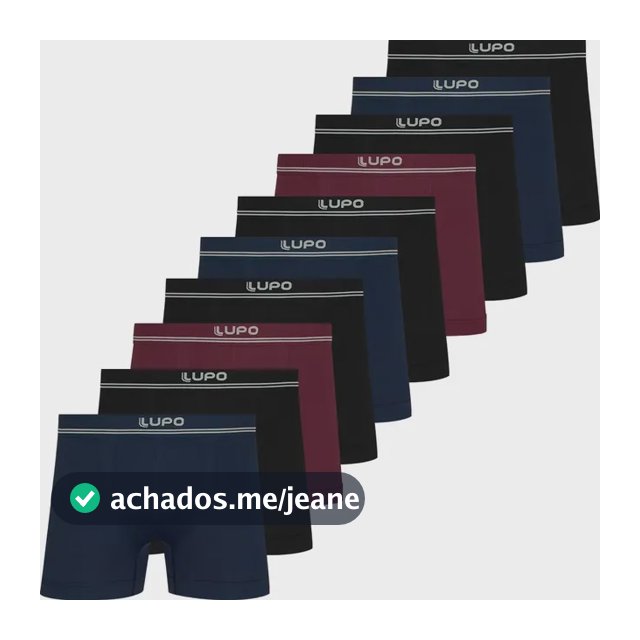 Kit 10 Cuecas Boxer Lupo Poliamida Sem Costura Box Original