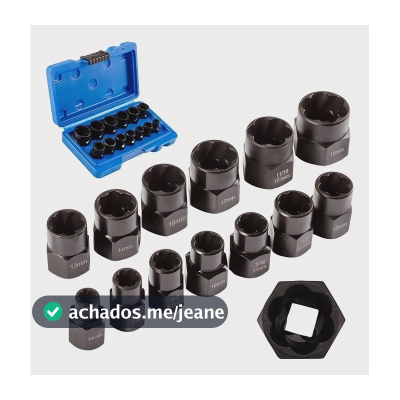 Kit 13 Peças Extração De Parafuso E Porca De Impacto Extrato