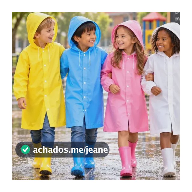 Capa De Chuva Infantil Transparente Impermeável Confort Full