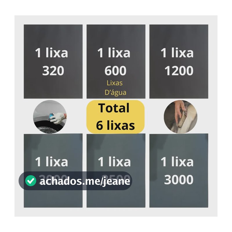 Lixa 320 600 1200 2000 2500 3000 Kit 1 De Cada Polir Grão Gr 3203000
