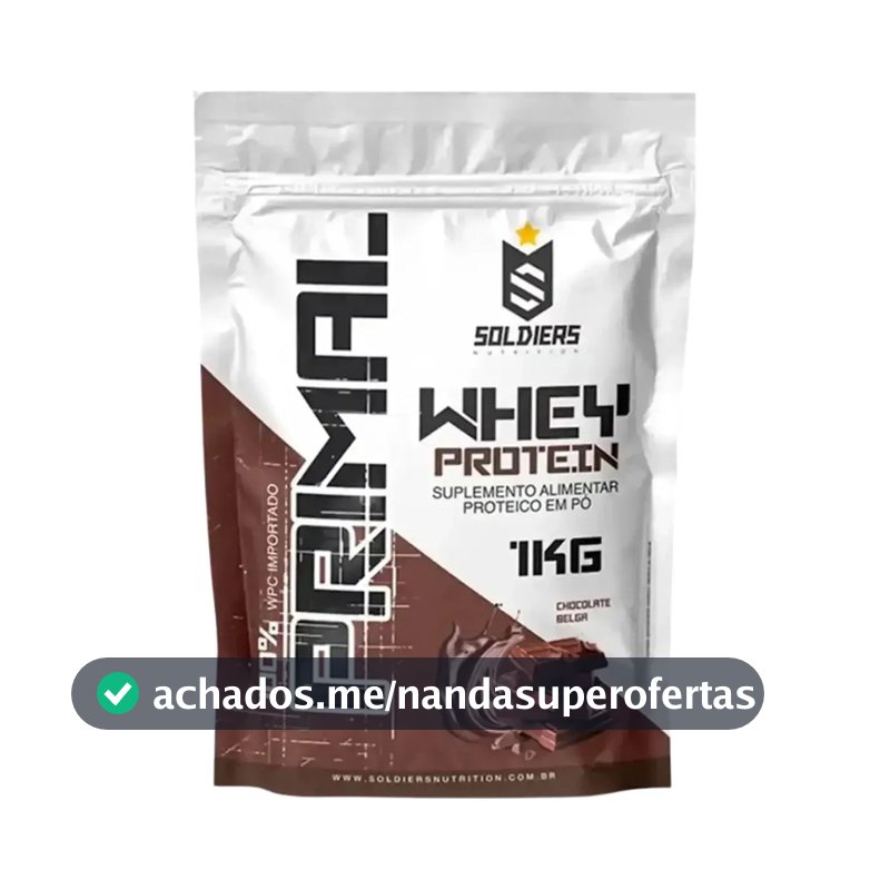 Whey Protein Primal 1kg - Soldiers Nutrition Sabor Chocolate belga