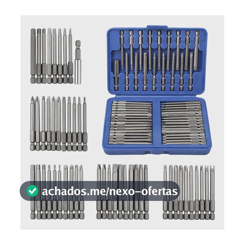 Jogo De Bits Parafusadeira Aço 50 Peças Magnético Ponteira