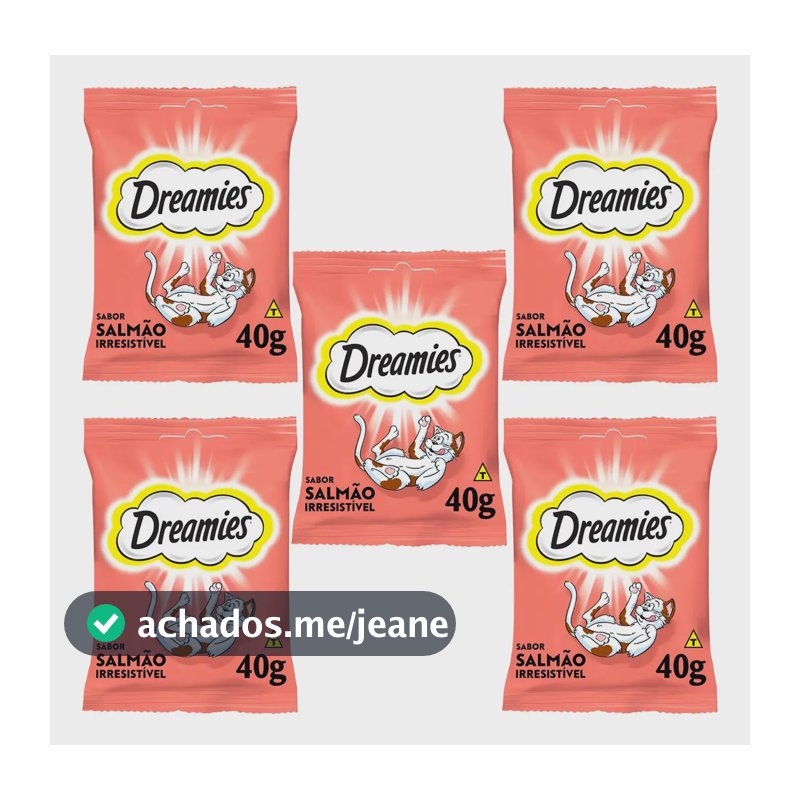 Petisco Dreamies Salmão 40g 5 Unid  Gatos Adultos Nuggets