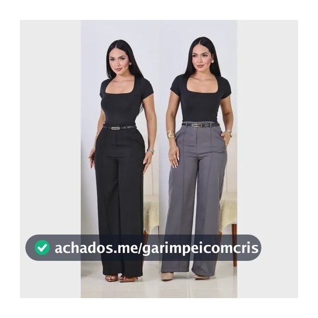 Kit 2 Calça Pantalona Feminina Alfaiataria Elegante C/ Cinto