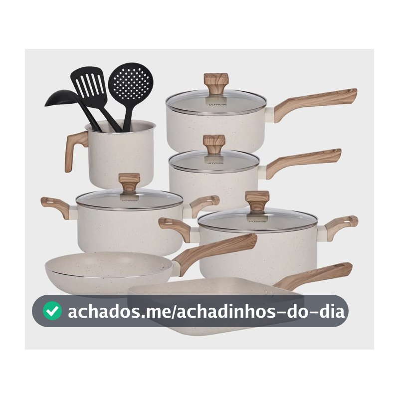 Jogo De Panelas Antiaderente Cerâmica 10 Peças Gas Indução Baunilha