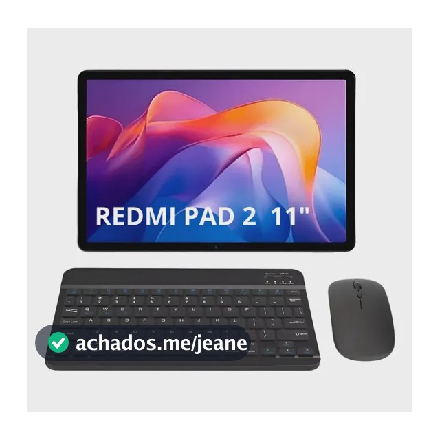 Kit Mouse Teclado Bluetooth Para Tablet Redmi Pad 2 Preto