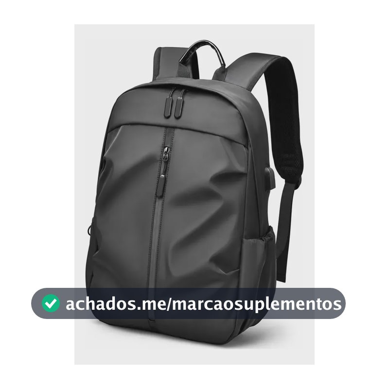 Mochila Masculina 20L Notebook 16 USB Escolar Faculdade Impermeável com Alça Reforçada