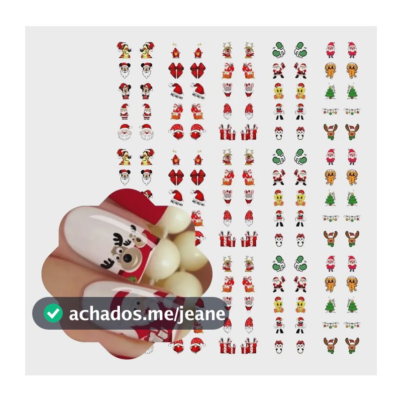 Natal Kit Adesivos De Unhas Natalino Arvore Nail Art  30 Par Unhas Decoradas De Natal - Arvore De Natal - Presente De Natal - Unhas Decoração De Natal - Manicure Natalina - Nails
