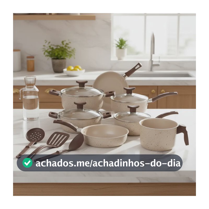 Jogo de Panelas Antiaderente Multi Alumínio com 10 Peças