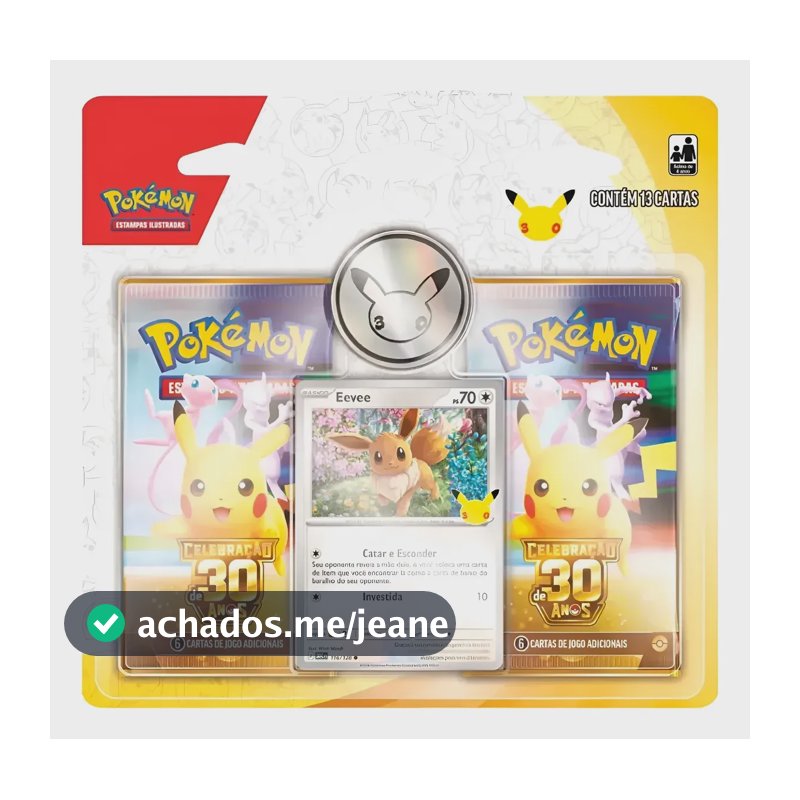 Blister Duplo Pokémon Tcg Celebração De 30 Anos Eevee Pt-br Português