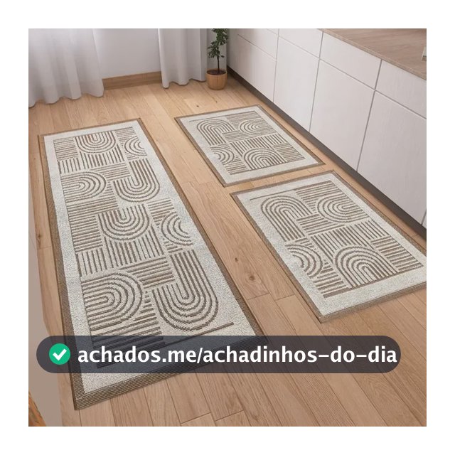Kit Tapetes Passadeira 3 Peças Linea Luxo Tear Para Cozinha