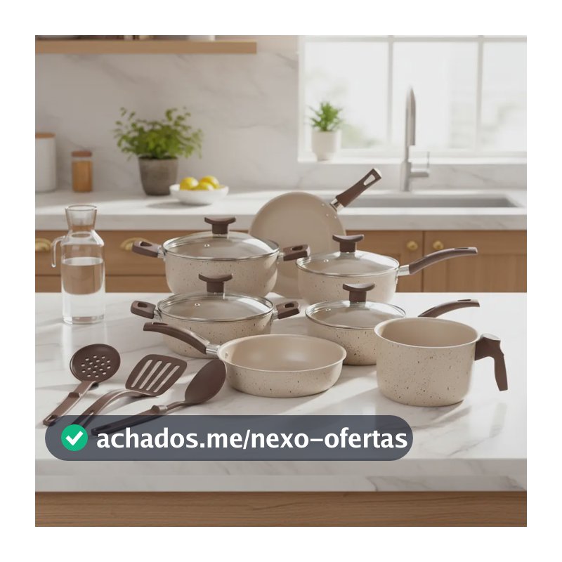 Jogo de Panelas Antiaderente Multi Alumínio com 10 Peças