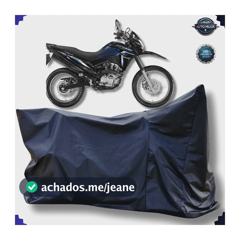 Capa Cobrir Moto Forrada Impermeável P/ Honda Bros 160 2024 Preto