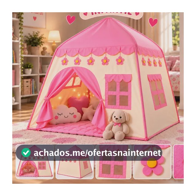 Barraca Tenda Cabana Infantil Casinha Castelo Menina Rosa Rosa