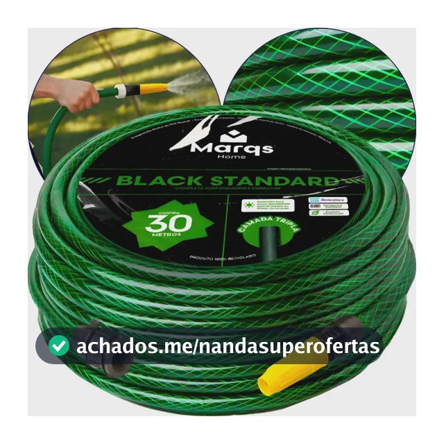 Mangueira Jardim 30 Metros Com Esguicho Trançada Reforçada Flexível 7/16 Anti Dobra Irrigação Quintal Poço Lavagem Durável Marqs Home