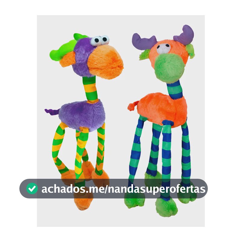 Kit 2 Brinquedos Para Cachorro Alce Sonoro Laranja E Roxo