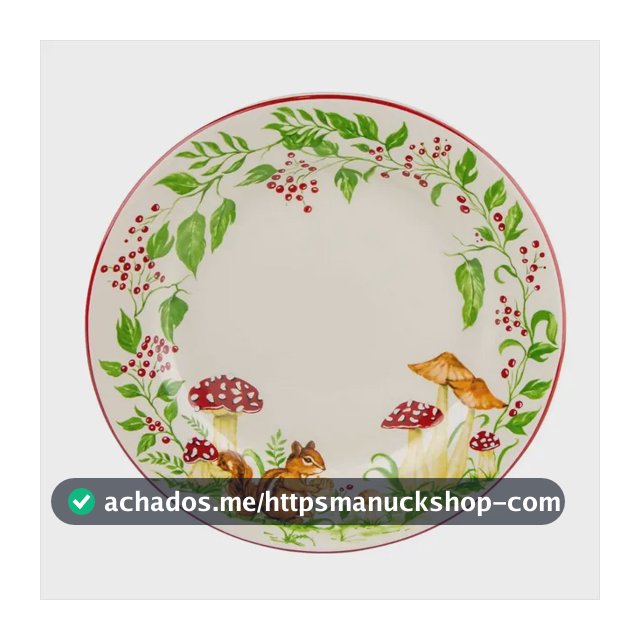 Conjunto Prato Jantar Esquilo Coleção Mesa Posta Natal 4 Un