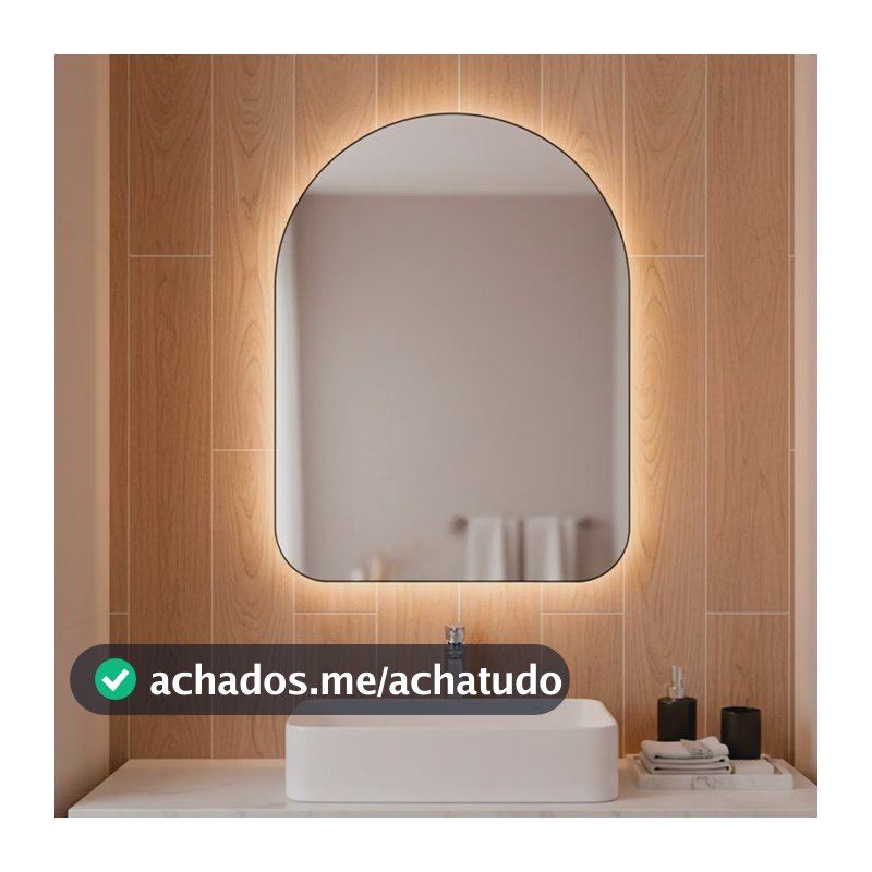 Espelho Orgânico Capela Led 44x64 Para Sala Quarto Banheiro Moldura Capela Led Frio