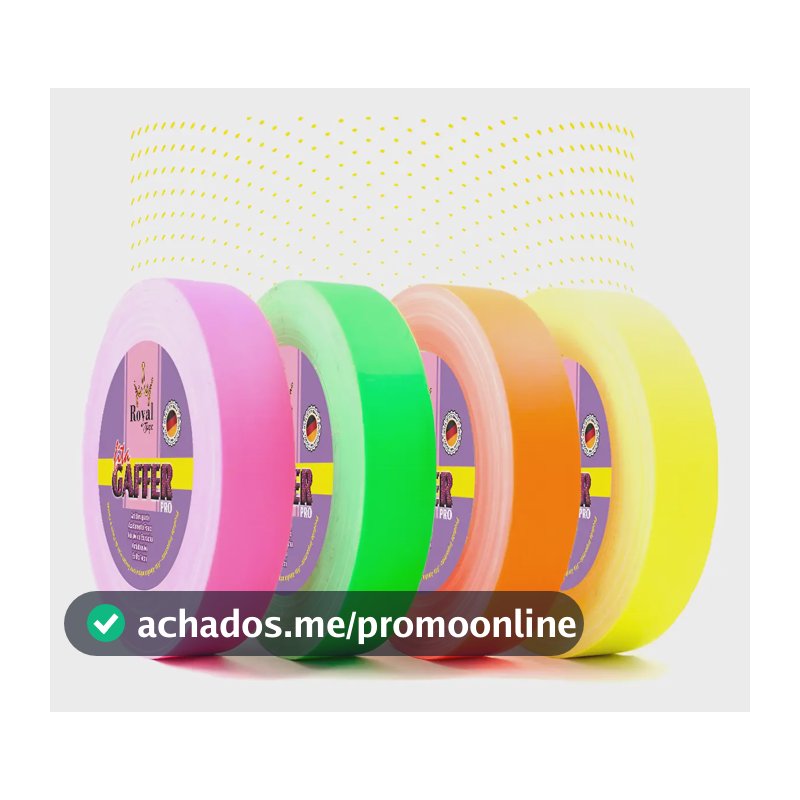 Kit 4 Fita Gaffer Tecido 12mm X 5mts Cores Fluorescente Neon Colorida Liso