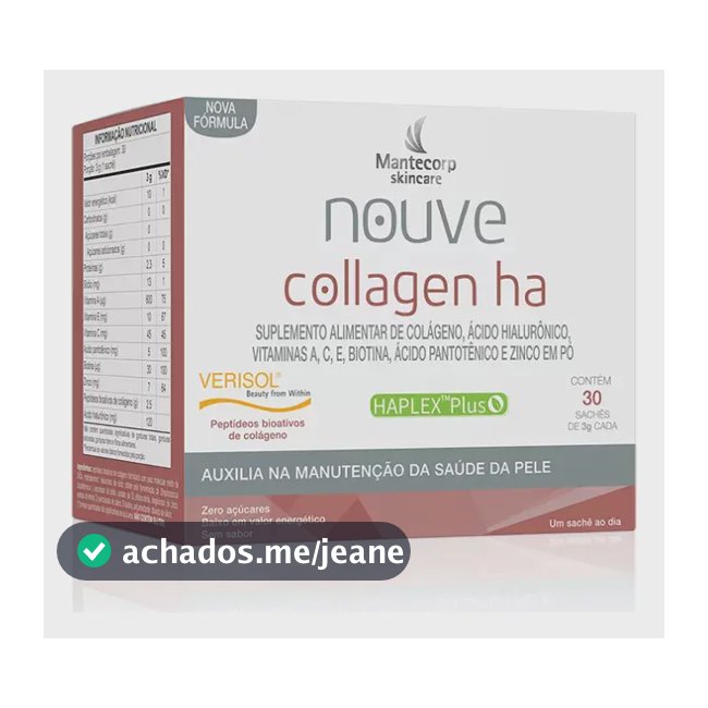 Colágeno Mantecorp Alimentar Nouve ha em pó Sem sabor x 84g 30 un
