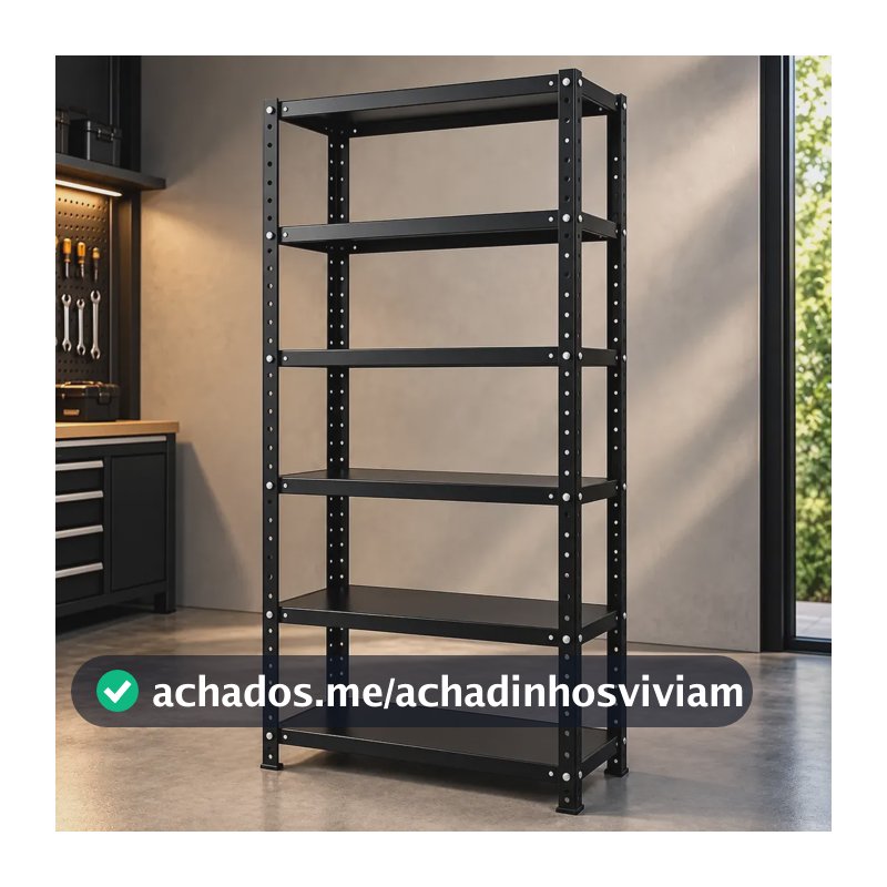 Estante De Aço 6 Prateleiras 198x70cm Multiuso Resistente Preto