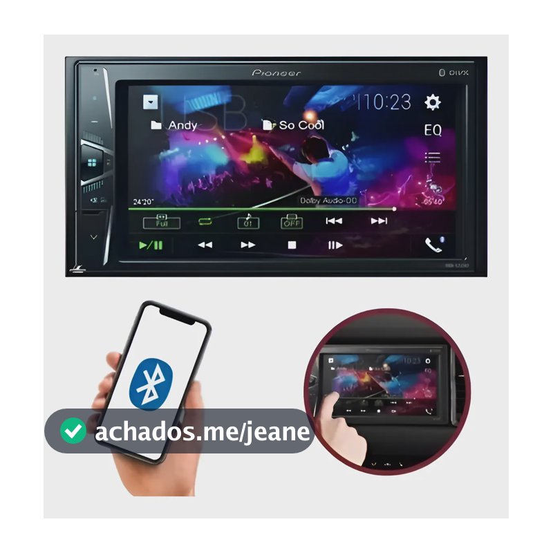 Multimidia Auto Radio Pioneer Dmhg228bt Bluetooth Usb 7 Pol. Preto