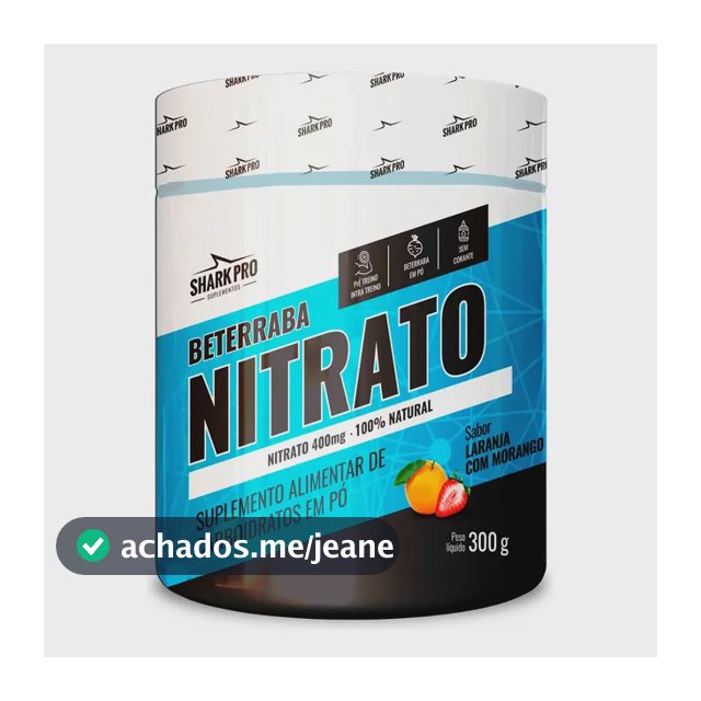 Nitrato De Beterraba 300g Shark Pro - Pré E Intra Treinos Sabor Laranja Com Morango