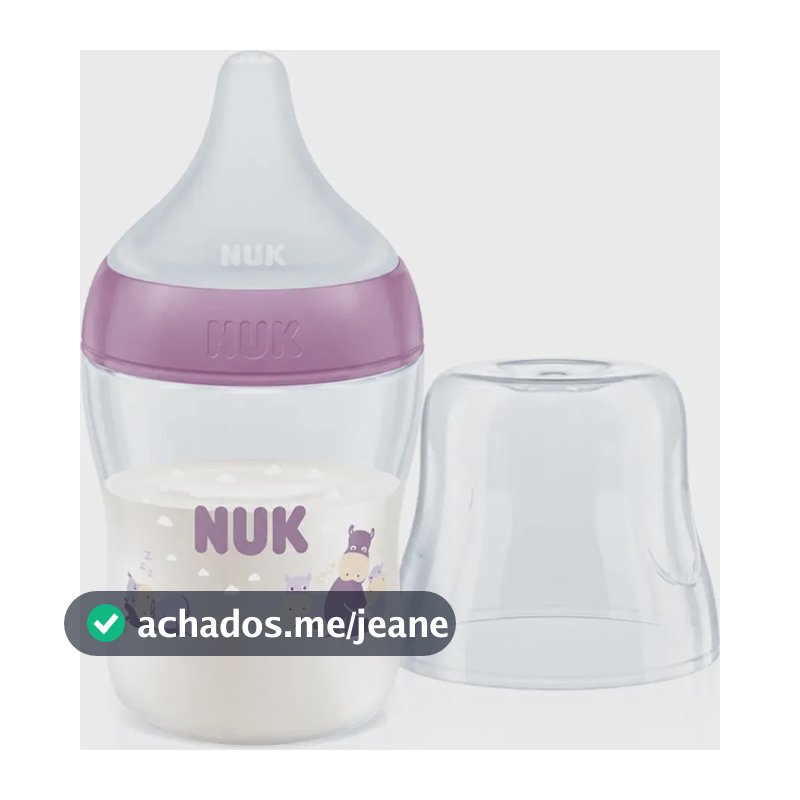 Mamadeira Bebe Nuk Perfect Match New Born Fluxo Lento 150ml Roxa Hipopotamo
