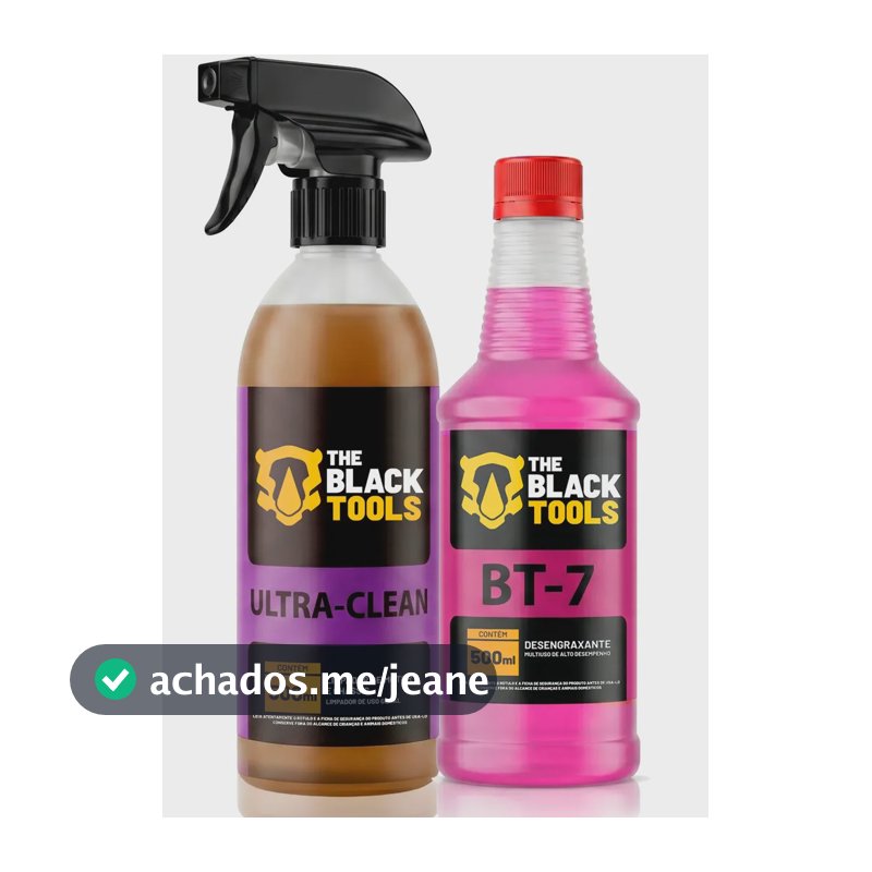 Kit Desengraxante Automotivo 500ml Motor Rodas Chassi Profissional Bt-7 E Ultra Clean The Black Tools