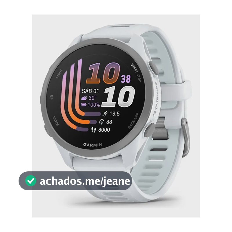 Smartwatch Garmin Forerunner 170 Music Marfim Azul Nuvem Branco Silicone Cinza