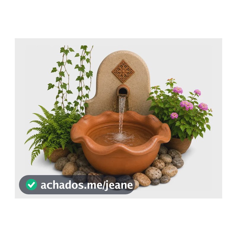 Bacia De Barro Para Fonte De Água Decorativa Artesanal 27cm Bacia Nenhuma