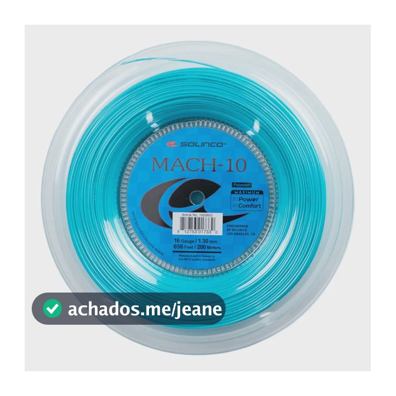 Corda Solinco Mach-10 - 16 - 200mts - 1,30mm 1.3 Mm Azul-celeste