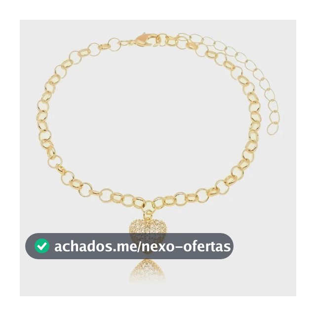 Pulseira Elos Portugues Com Pingente Coração