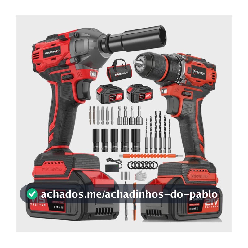 Kit2 Profissional Parafusadeira Chave De Impacto Brushless