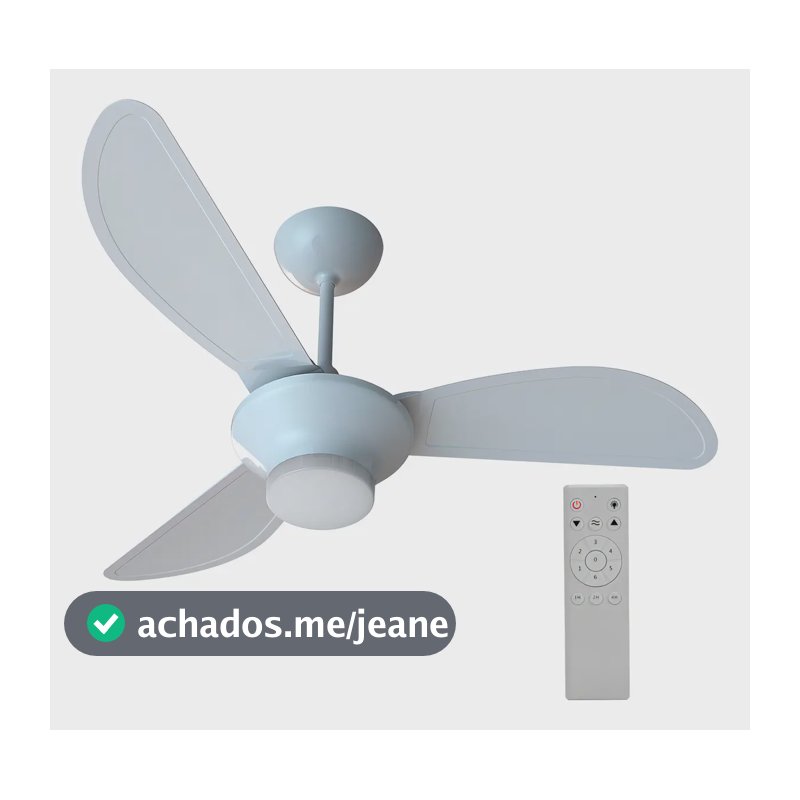 Ventilador De Teto Inverter Mistral Led 3 Pás Com Controle Remoto Ventisol Branco