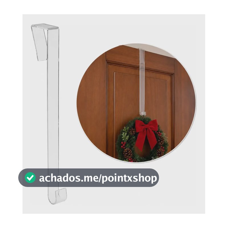 Suporte Porta Para Guirlanda Natal Gancho 36cm Em Acrílico Acrílico Transparente