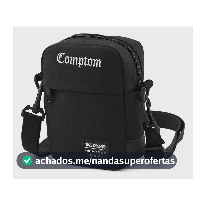 Shoulder Bag Bolsa Transversal Pochete Academia Treino Viagem Passeio Esportivo Porta Documento Carteira Resistente Reforçada Cor Preto