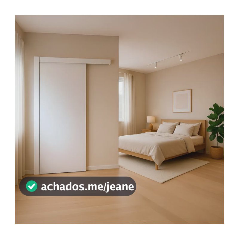 Porta Correr Branca 90x210 C/kit Completa Branco