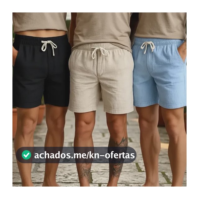 Kit 3 Bermuda Masculina Linho Premium Moda Verão Mauricinho