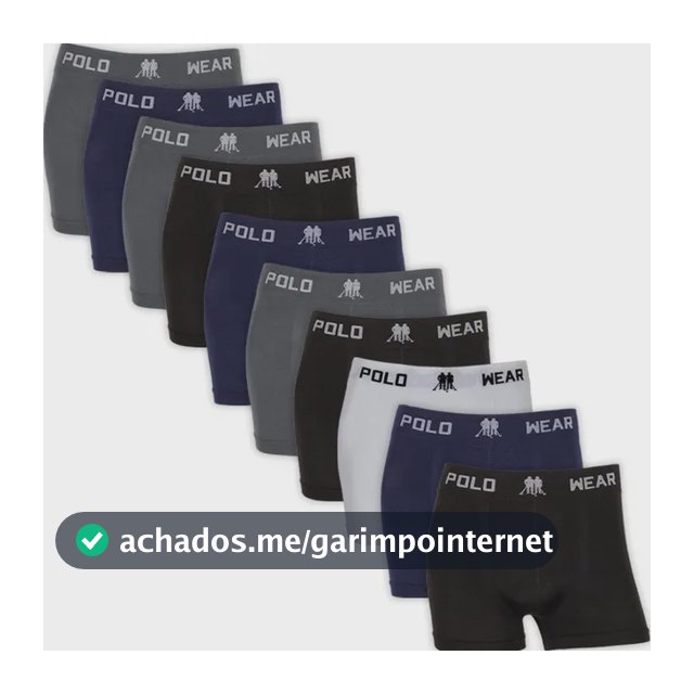 Kit 10 Cuecas Masculinas Boxer Microfibra Polo Wear Sortido