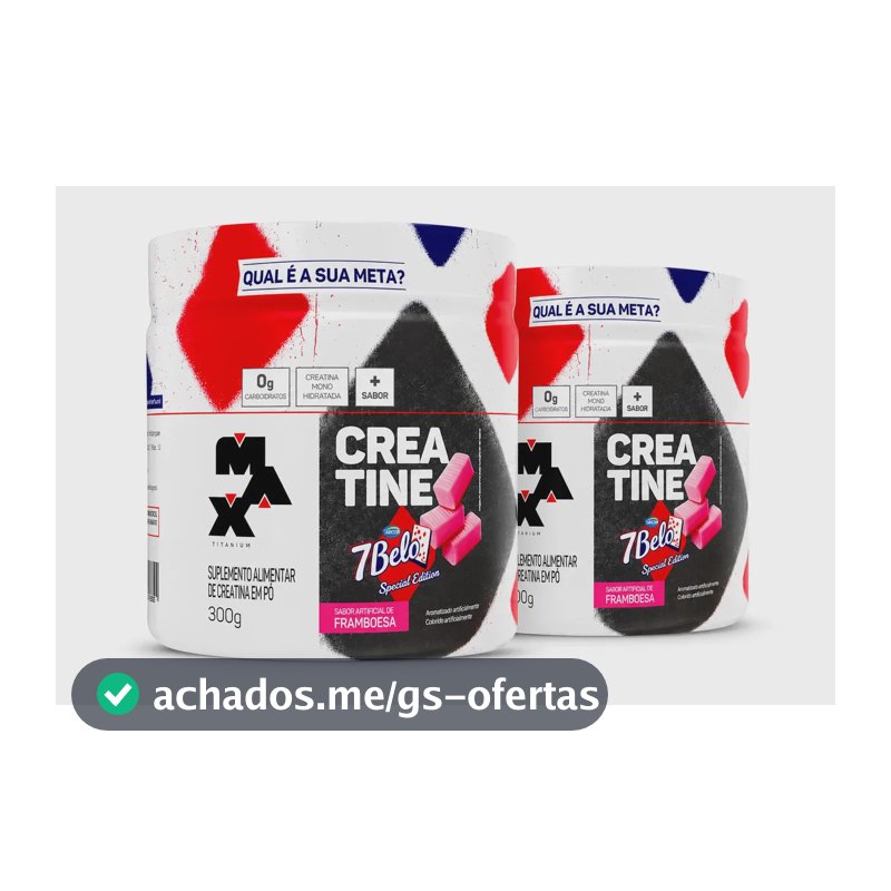 Creatina 7 Belo 300g Creatina Monohidratada Sabor Framboesa Kit 2 Força Energia Alta Performance Treino