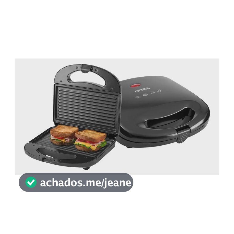 Sanduicheira Grill Ultra S-ut-01 750w Preta Preto 220v
