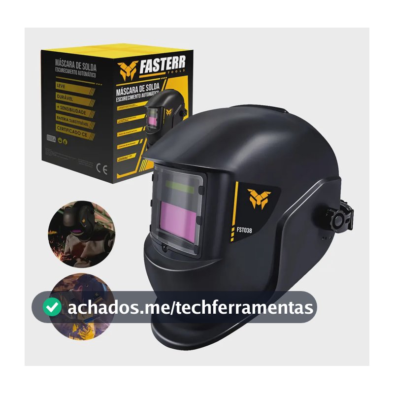 Máscara De Solda Automática Escurecimento Fasterr Fst038 Cor DIN11